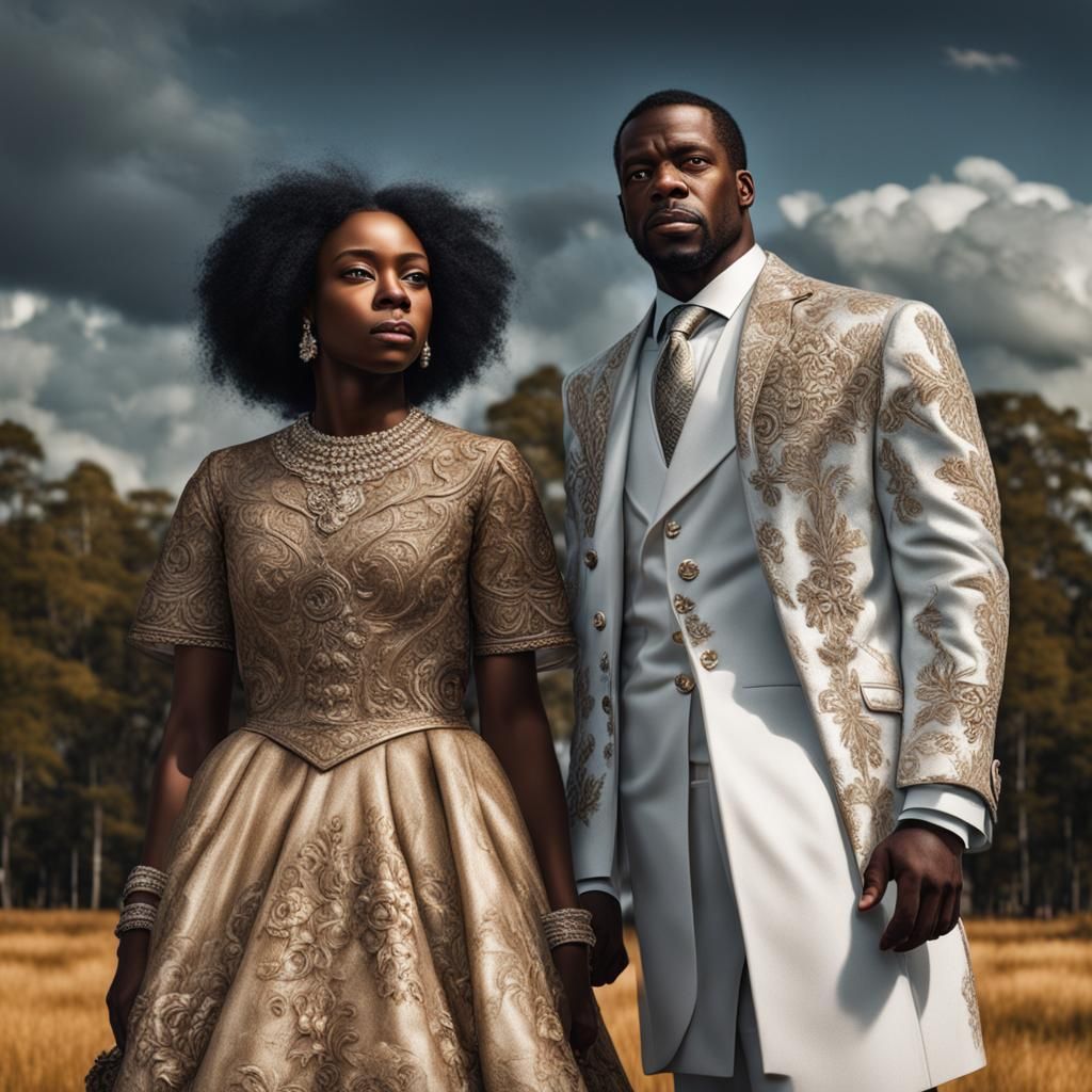 Intimate Portrait of Interracial Couple in Cinematic Style