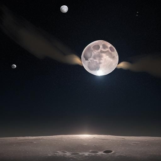 Realistic Moon Shining in Starry 4K Sky