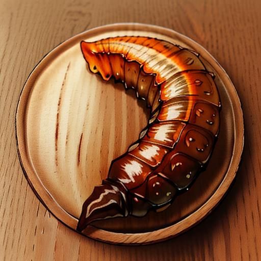 Realistic Pyrography of a Sea Cucumber on Cypress Wood