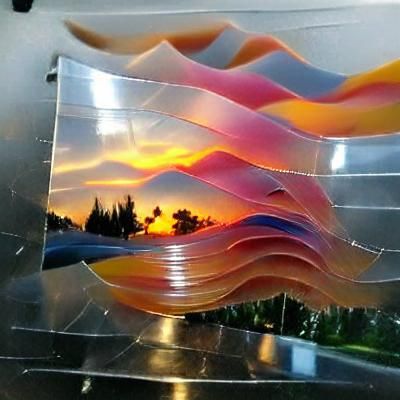 Plexiglass Sunset: A Warped and Colorful Scene