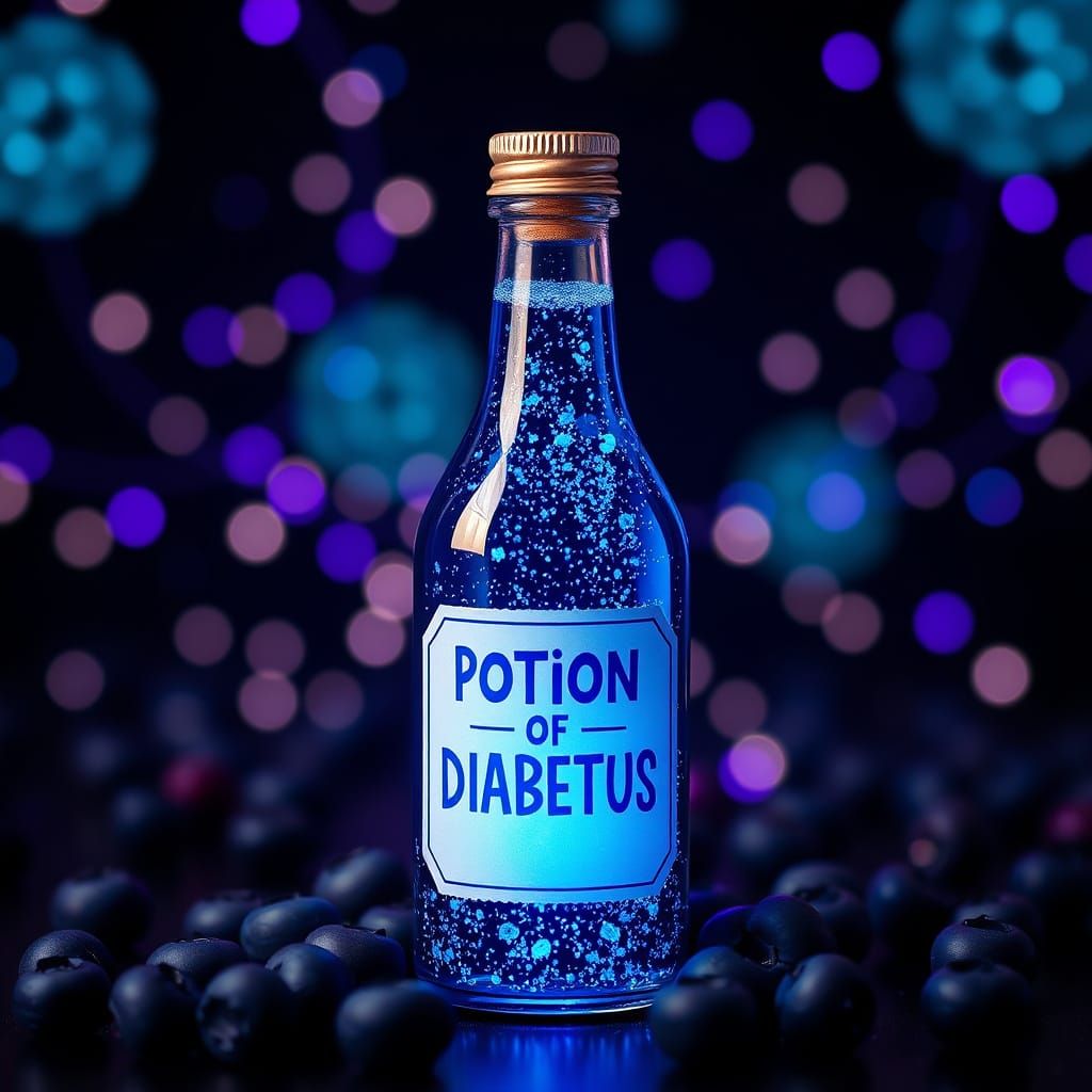 Synthwave Potion of Diabetus with Blueberries