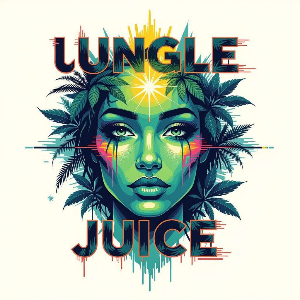 Vibrant Jungle Juice Glitch Art