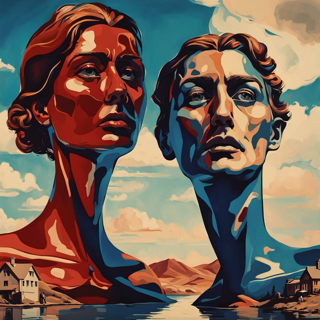 Surrealist Melting Clocks in Salvador Dali Style