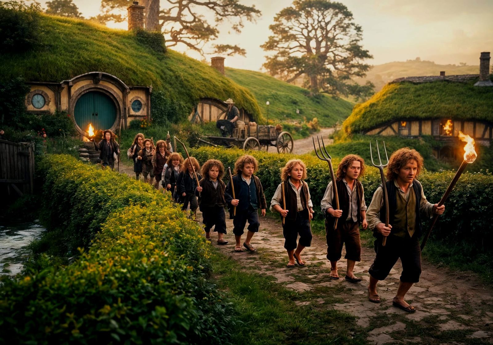 Hobbits Marching to War at Dawn