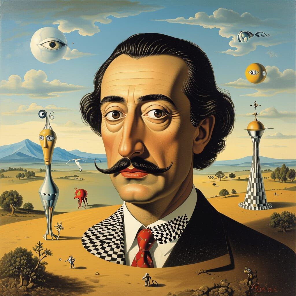 Surreal Landscape Inspired by Dali, Magritte, and Escher