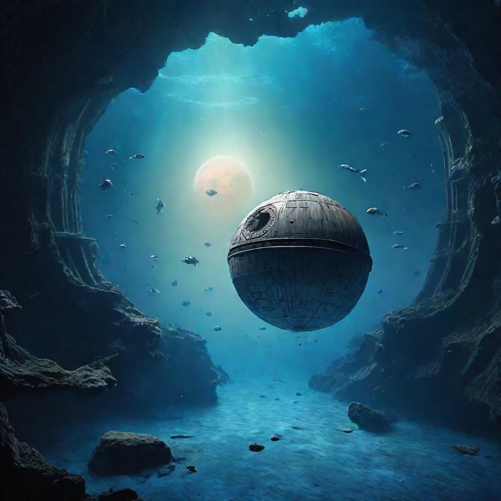 The shipwreck of the Death Star (after it blew up 🙄) on Kef Bir