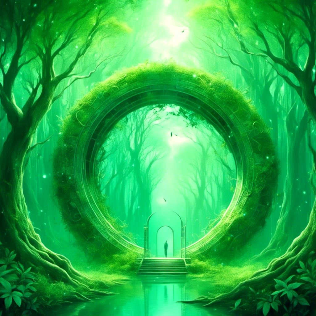 Enchanted Portal in Lush Green Forest