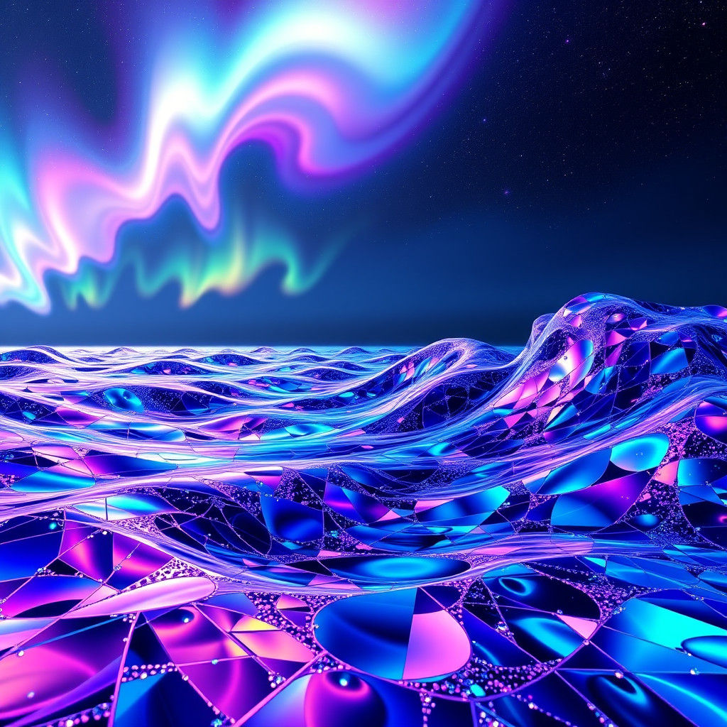 Iridescent Ocean of Liquid Light, Astral Cosmos Art