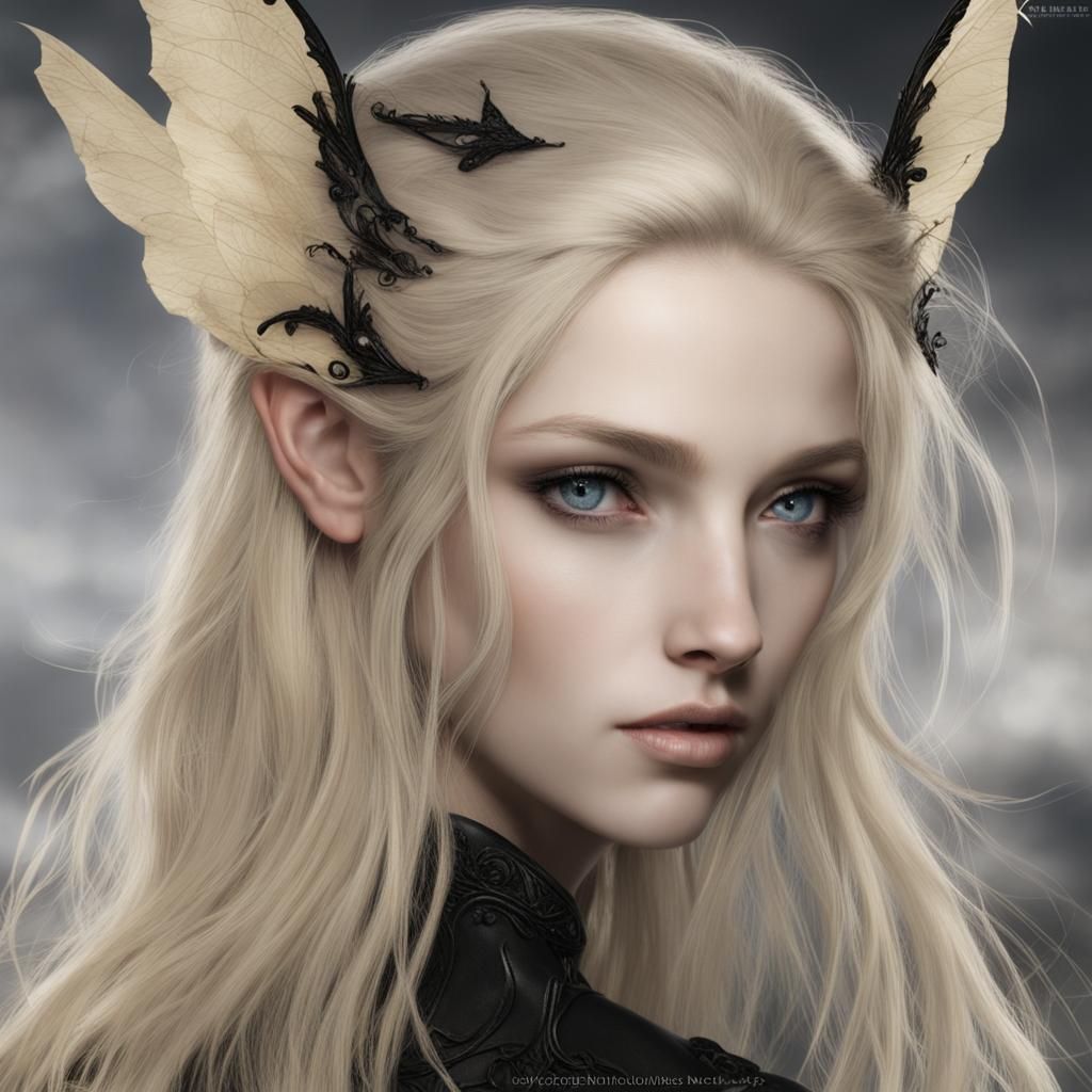 Elegant Dark Elf with Braided Hair Portrait