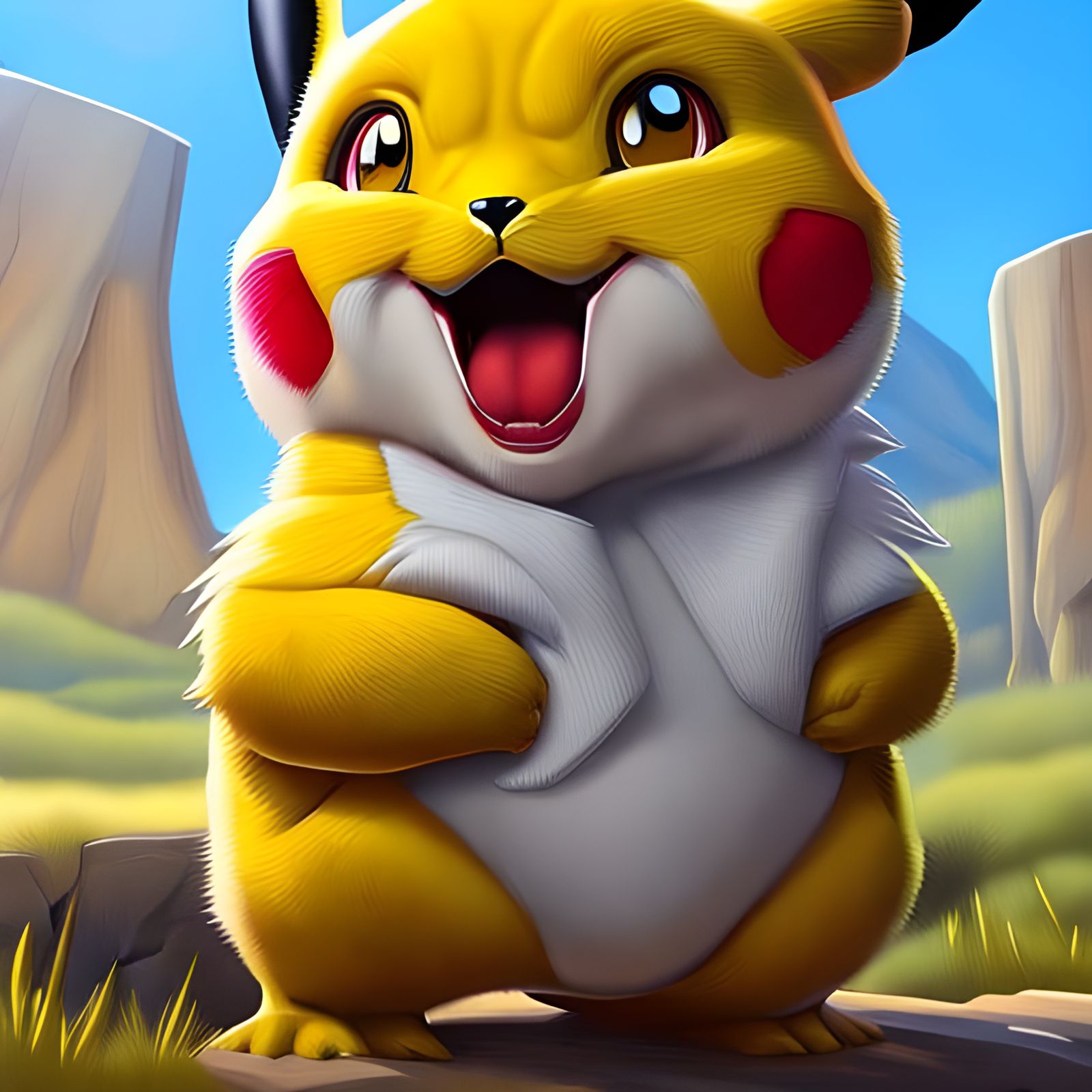 Pikachu Celebrates: A Digital Art Portrait