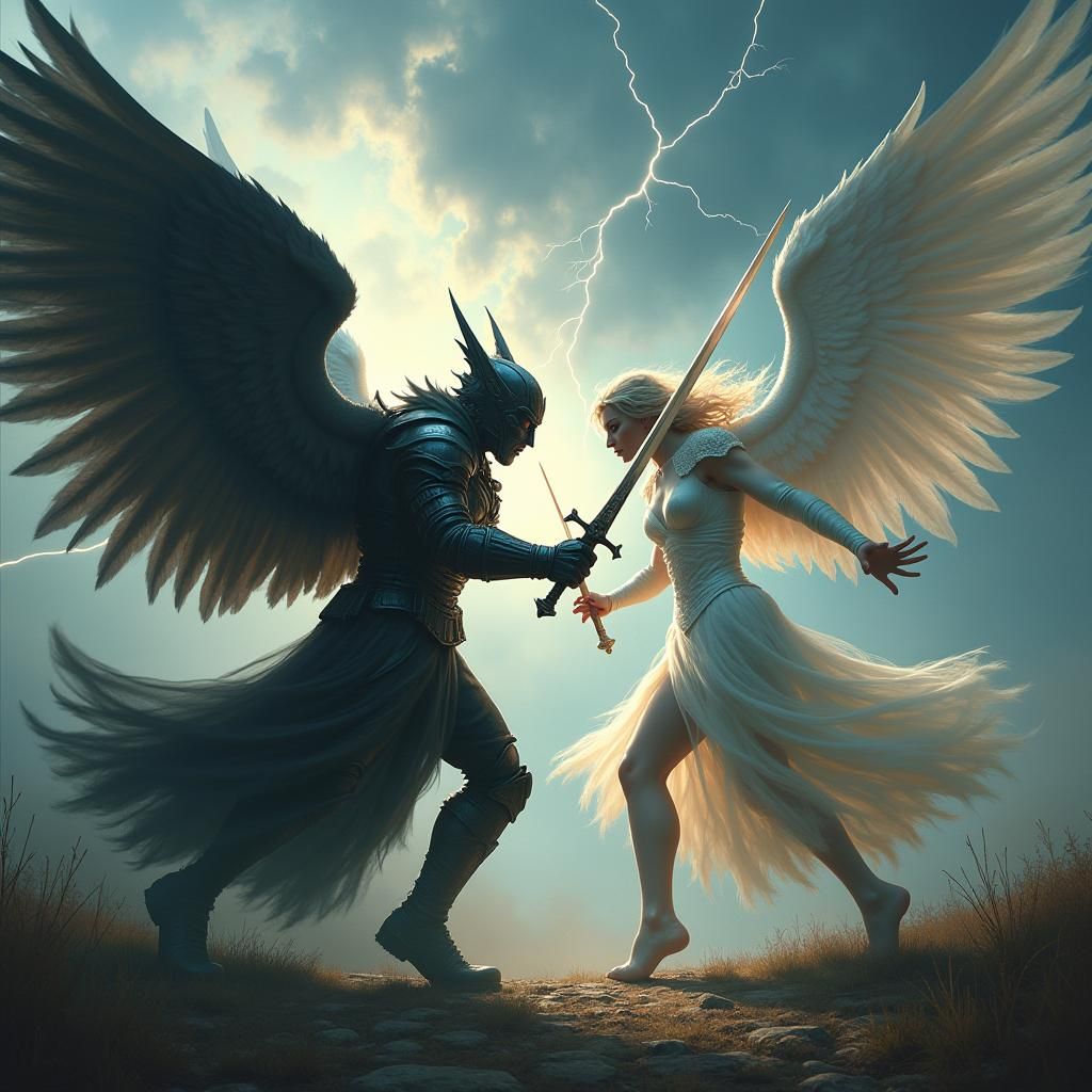 Angels at War: Light Versus Dark in Digital Art