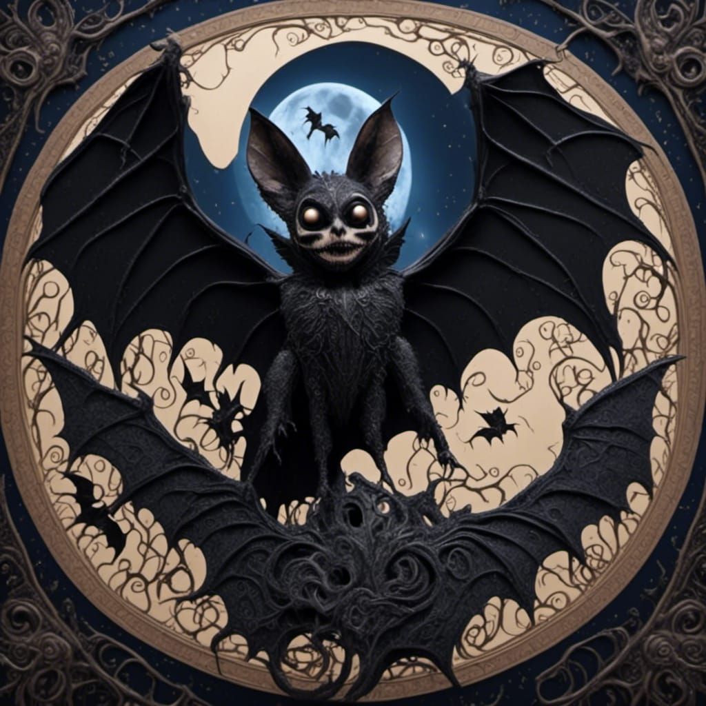 <lora:Spiders heart:1.0> <lora:Hexen Hollow:1.0> A bat with ...