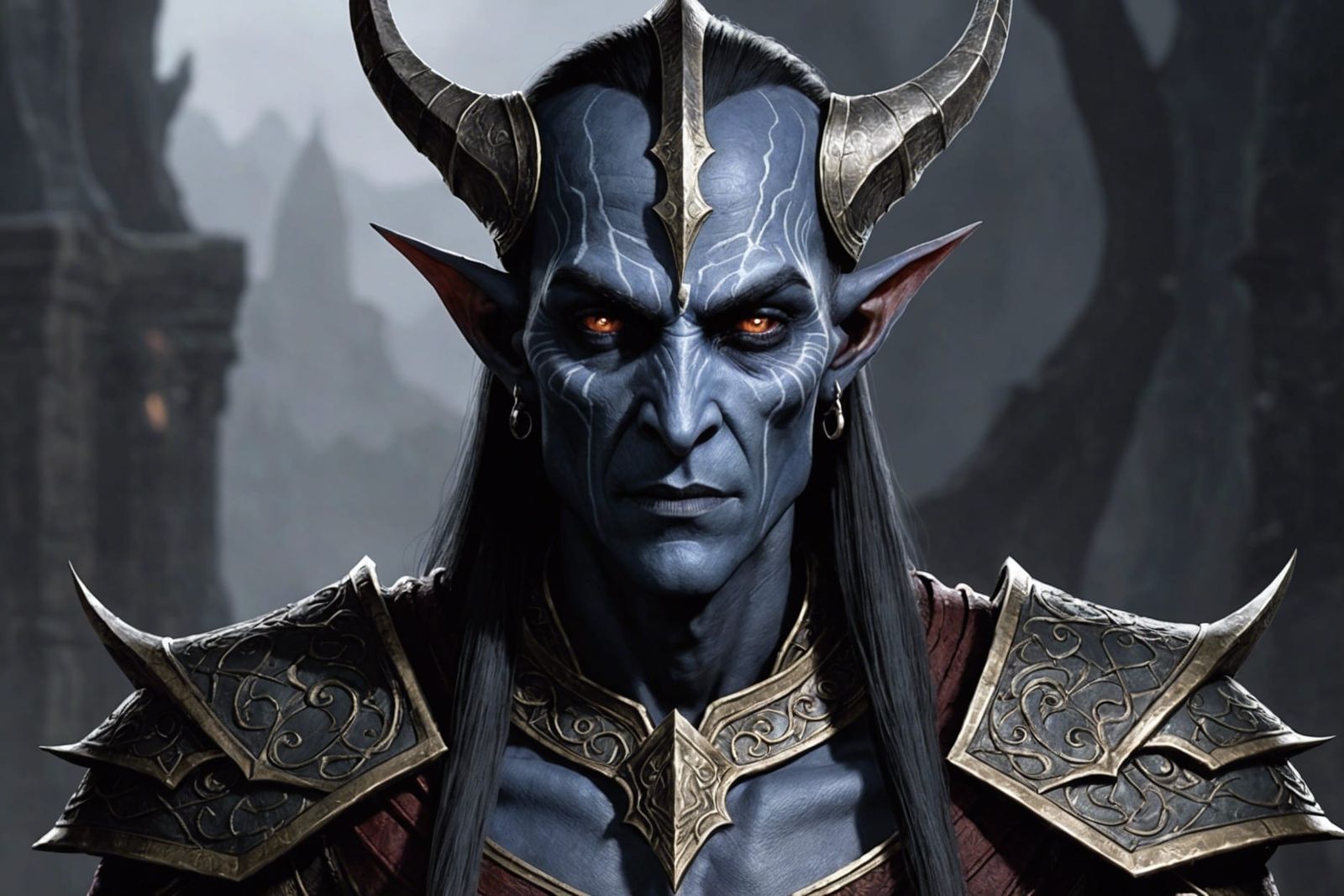 Epic Dark Elf Warrior in Digital Painting