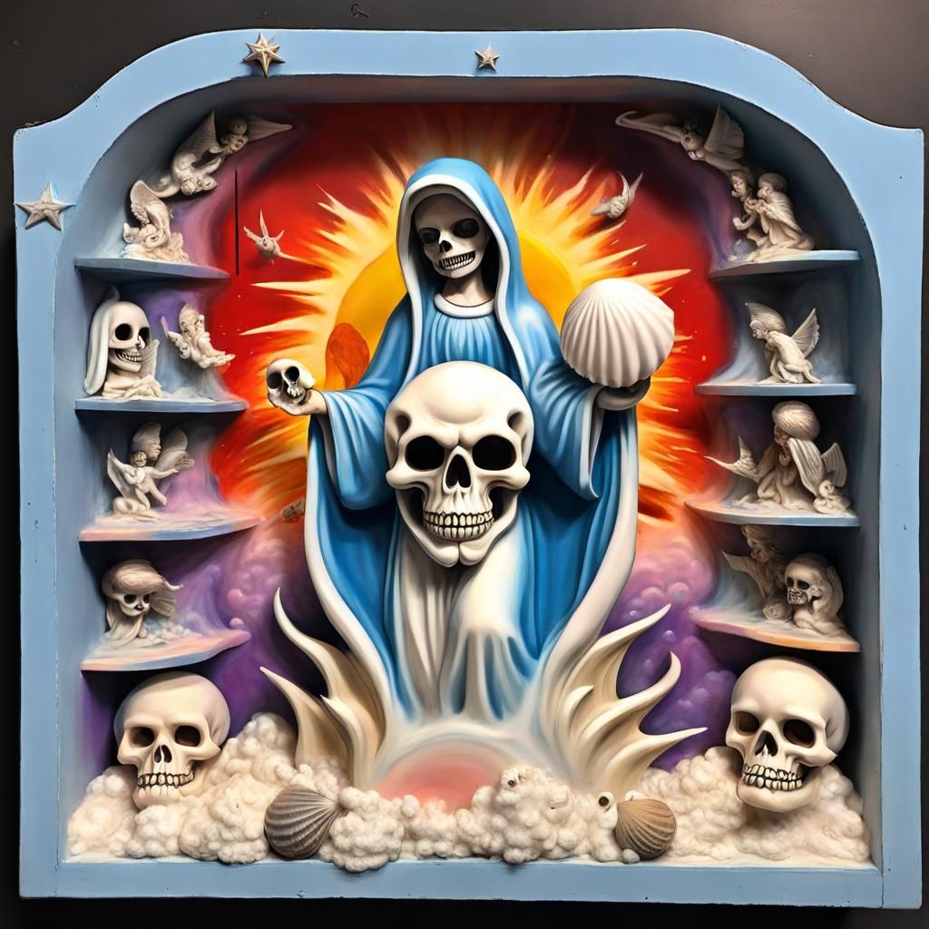 Detailed Nicho Catholic Diorama in Vintage TV
