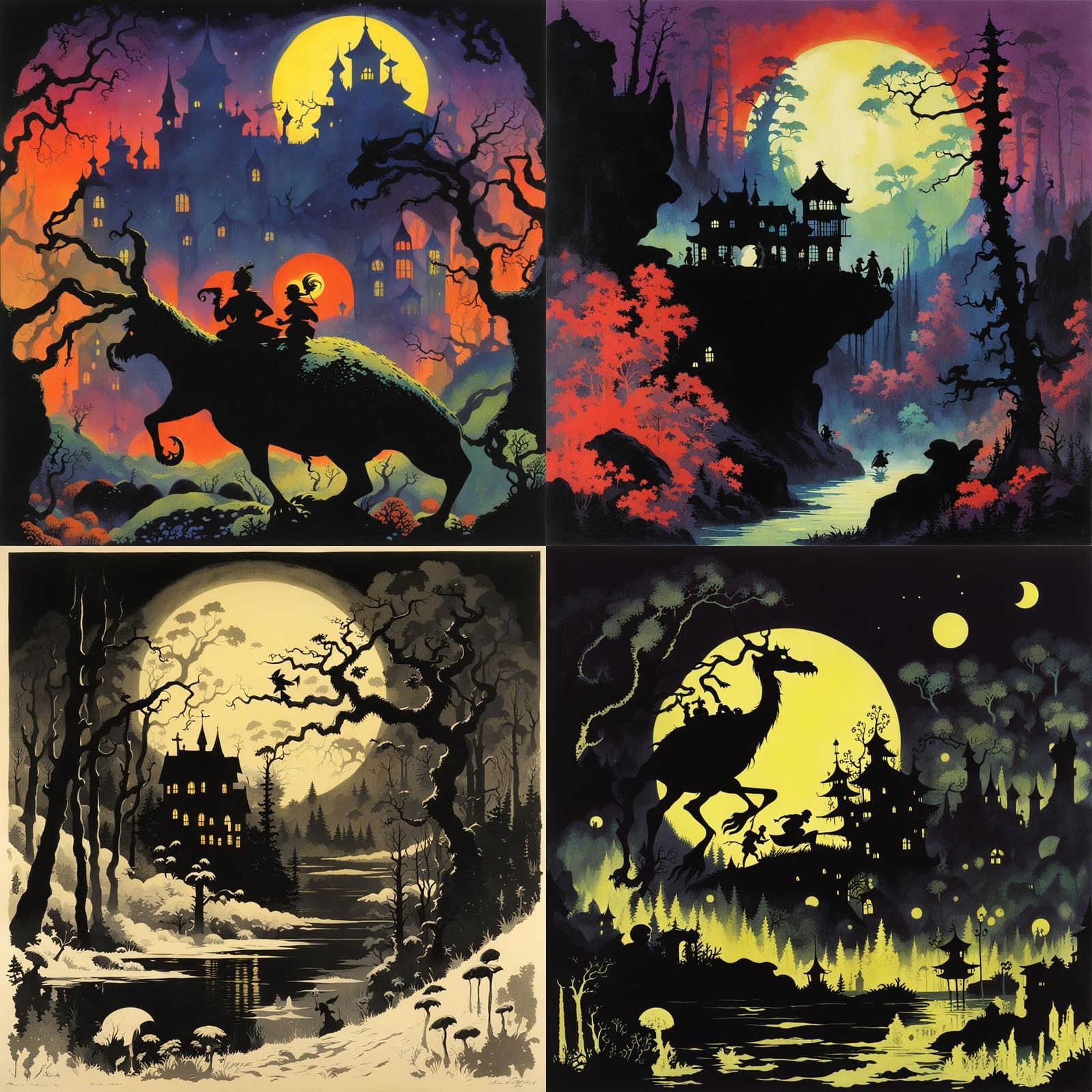 Fantastic Silhouettes in the Style of Early Animation