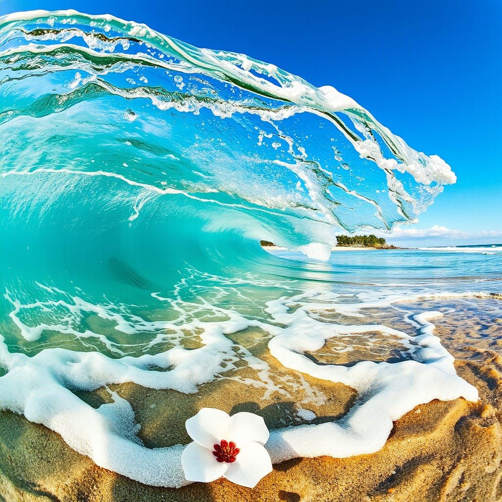 life beneath a wave of summer beach