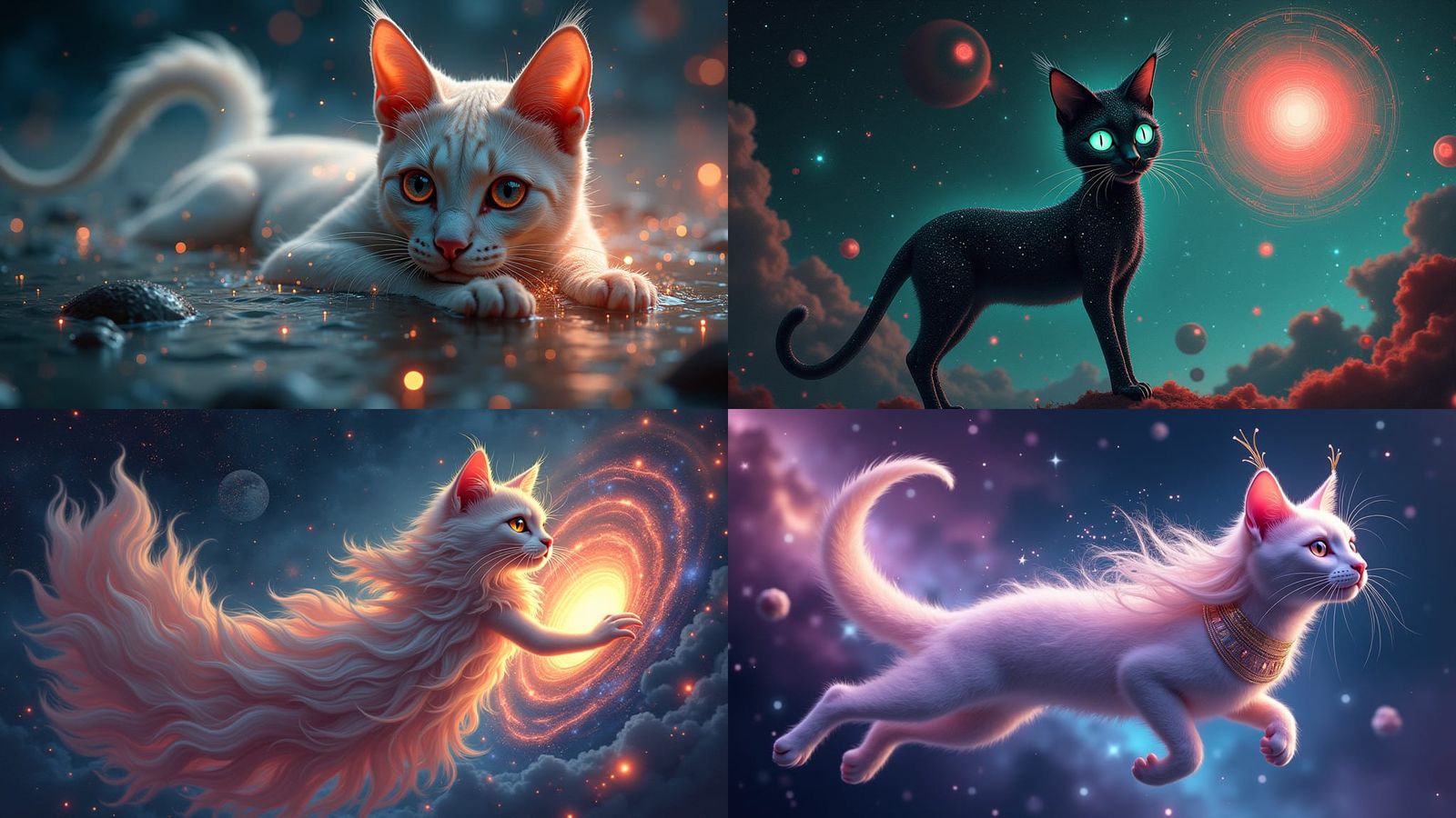 Cat Goddess Swimming in Space: Cosmic Realm