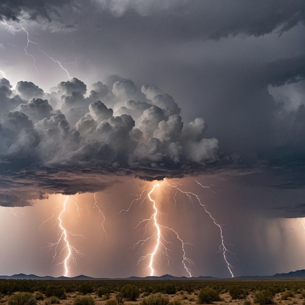 Thunderstorm Over New Mexico Desert