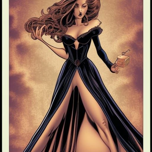 Comic Book Art of Alluring Hourglass Figure