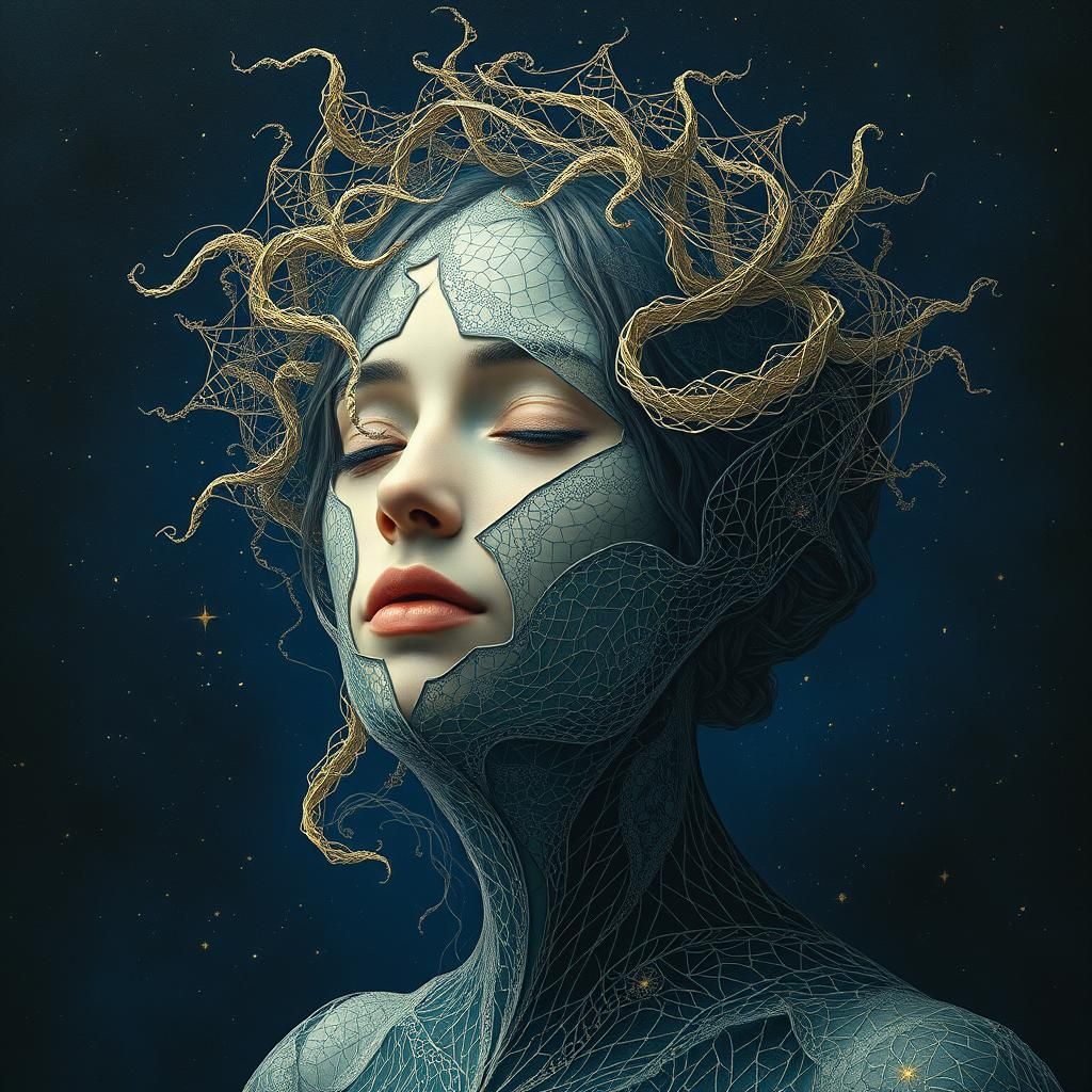 Mystical Portrait in Surreal Style