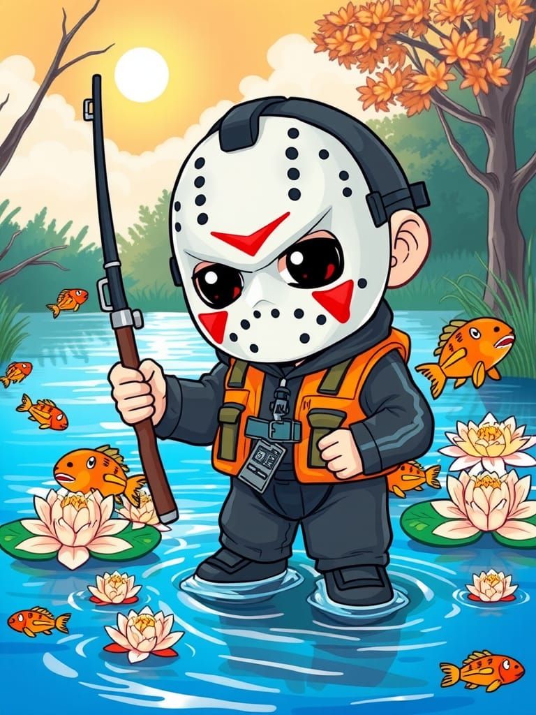 Chibi Jason Voorhees Goes Fishing