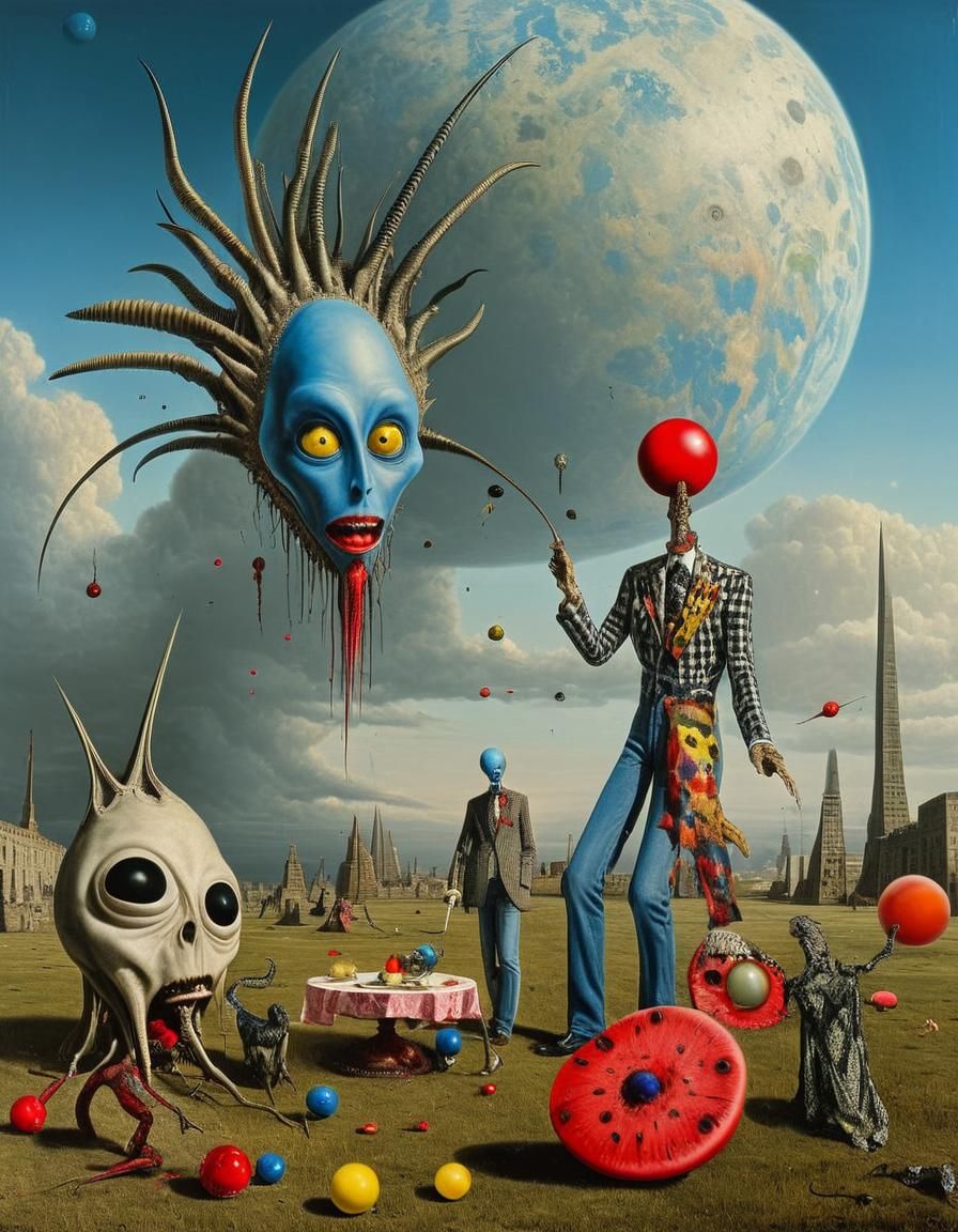 Exotic Aliens Dine in Surreal Restaurant Setting