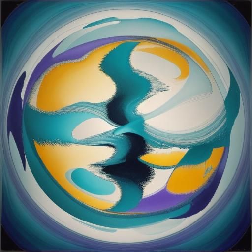 Surreal Geometric River of Time in Dreamlike Abstraction