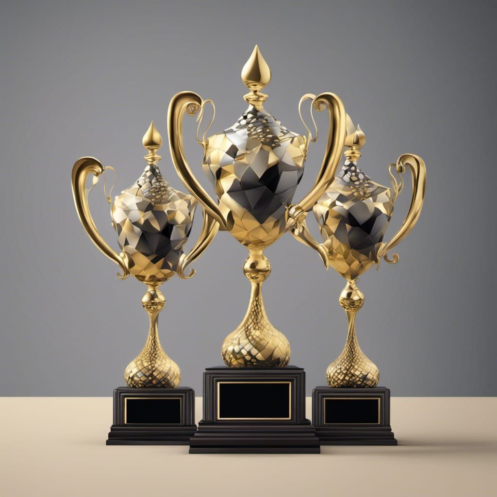 Abstract Trophies in Vector Fractal Design