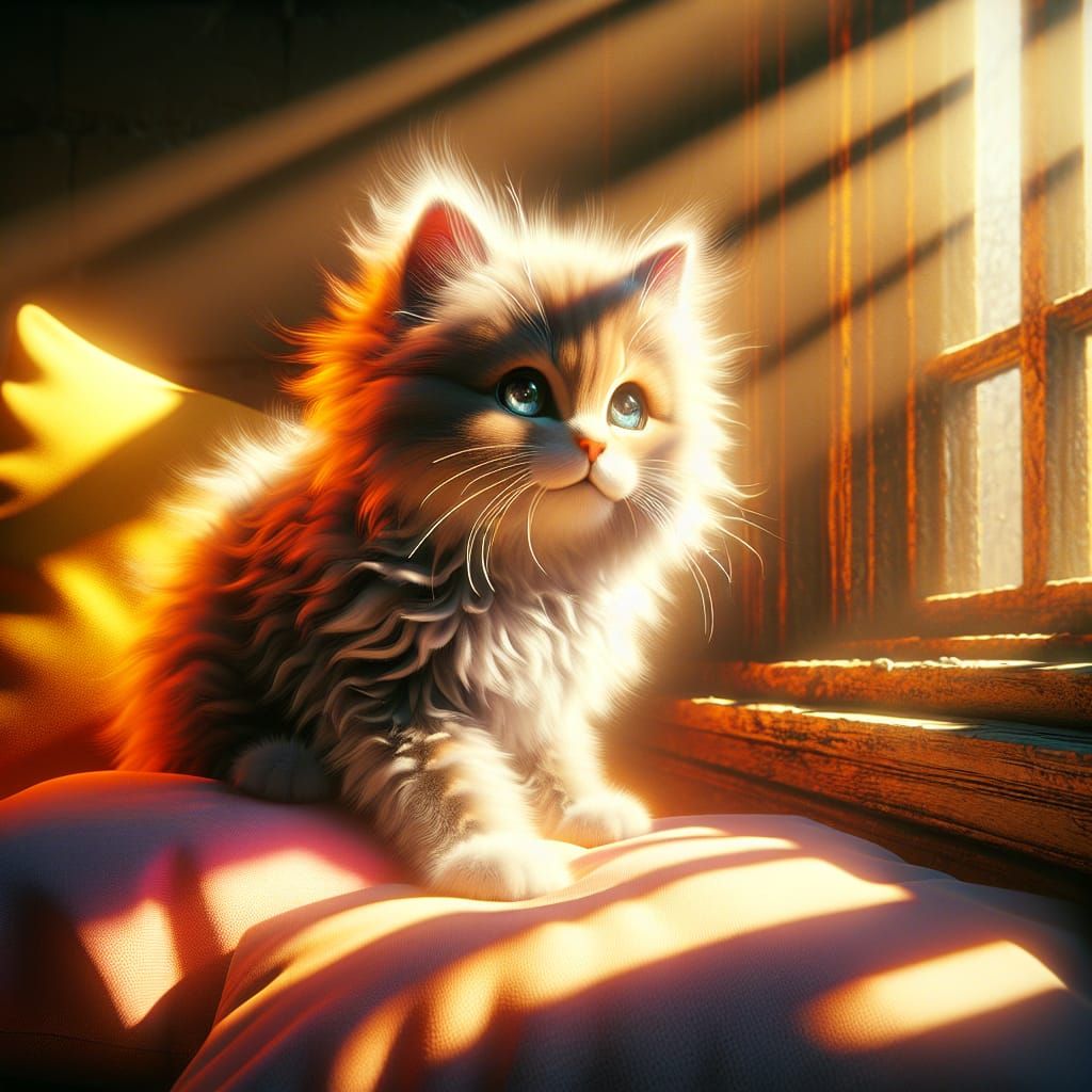 Intriguing Feline Portrait in Hyperrealistic Style