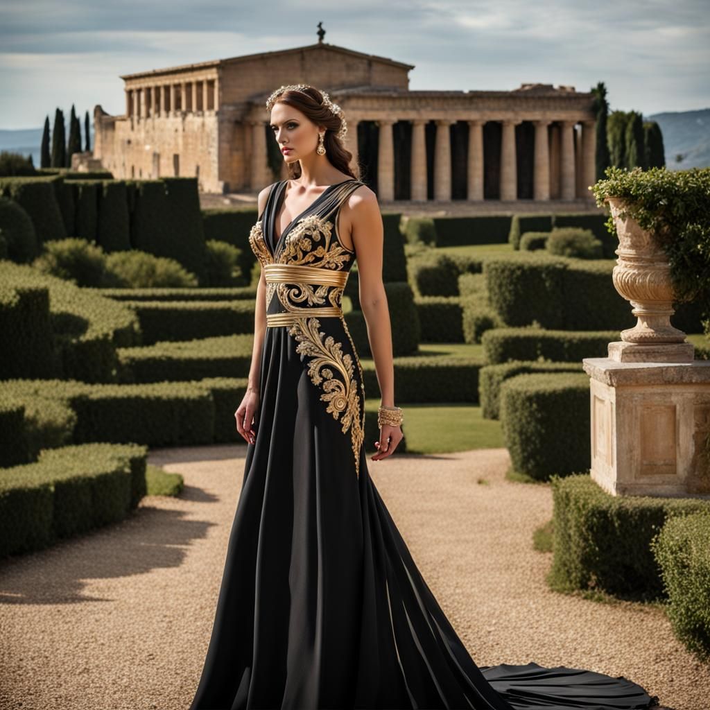 Grecian Wedding Dress in Roman Palace