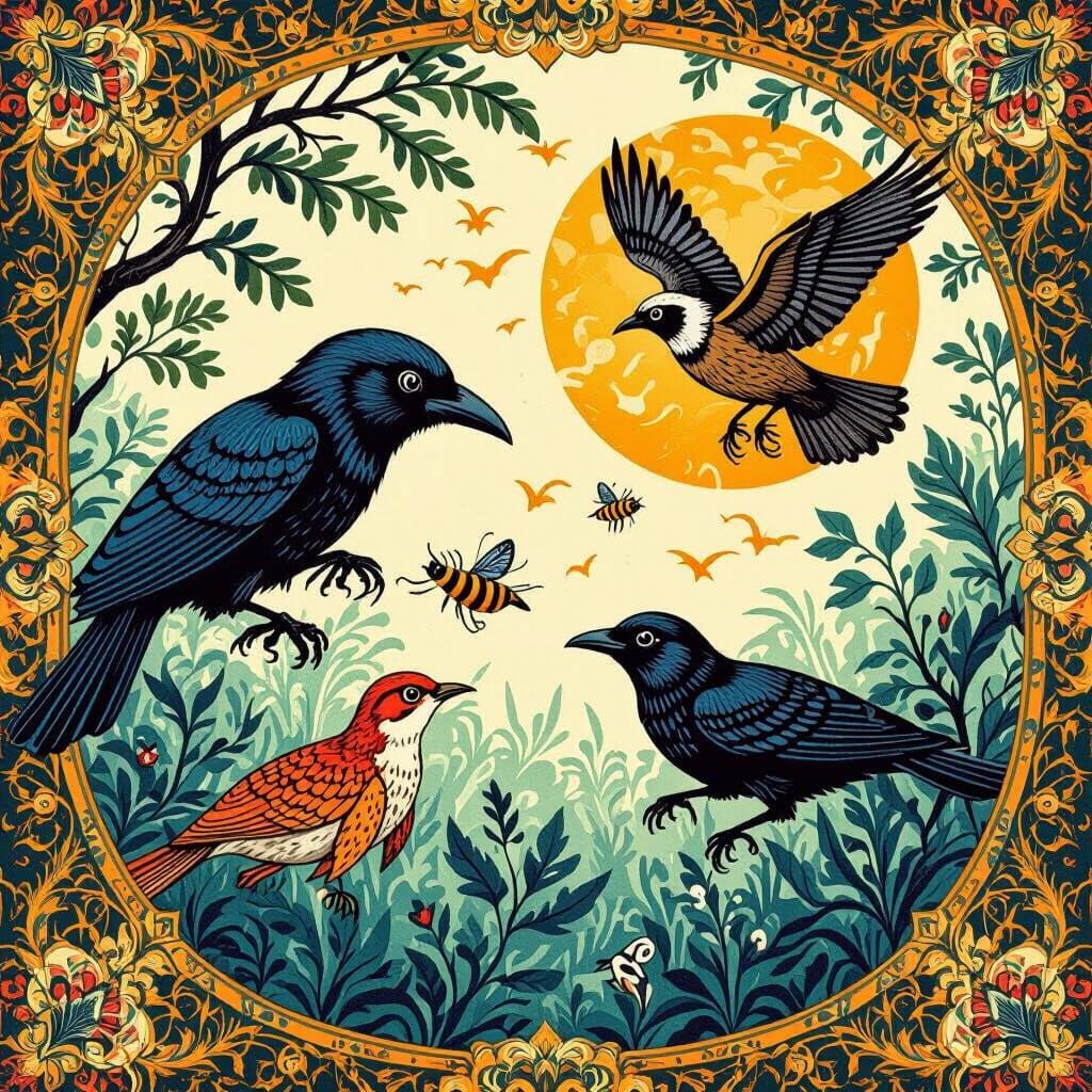 Anthropomorphic Prey and Predator in Dynamic Ink Patterns