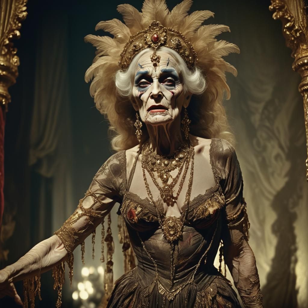 Salome Performance by Elderly Transvestite in Art Nouveau St...