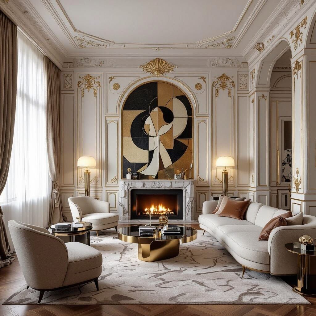 Elegant Art Deco Apartment with Geometric Patterns