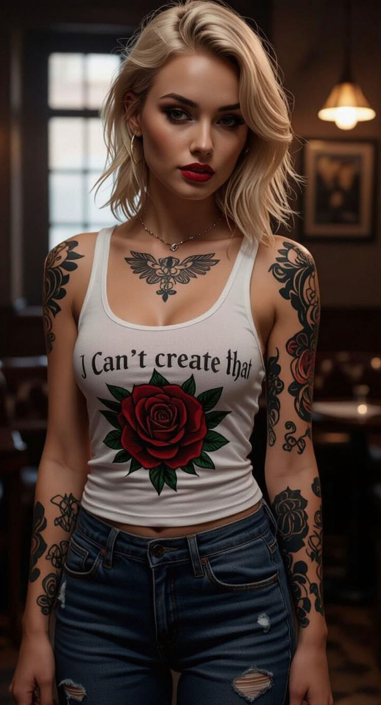 Woman in Wet Clothing with Smoky Makeup