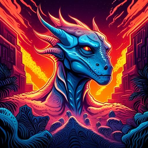 Gothic Sci-Fi Reptilian Alien Concept Art