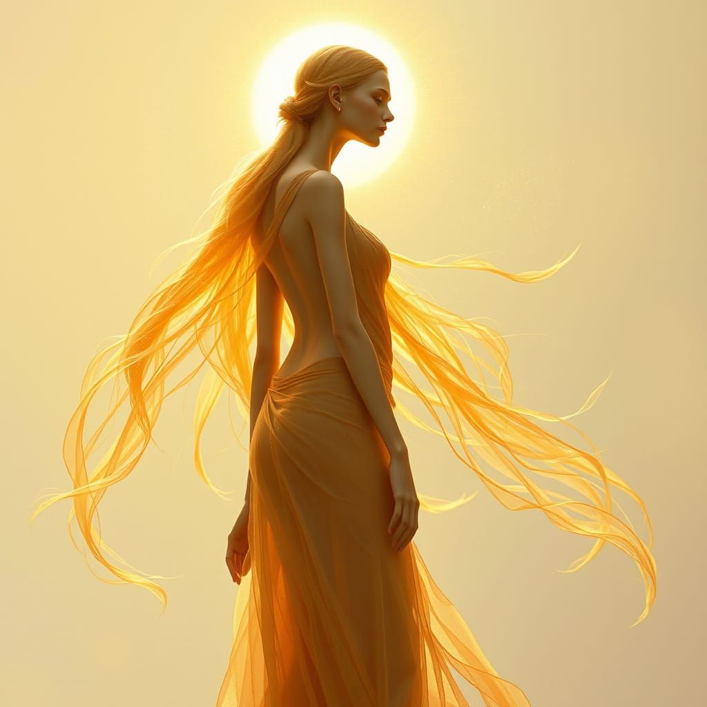 Ethereal Androgyne in Solar Radiance
