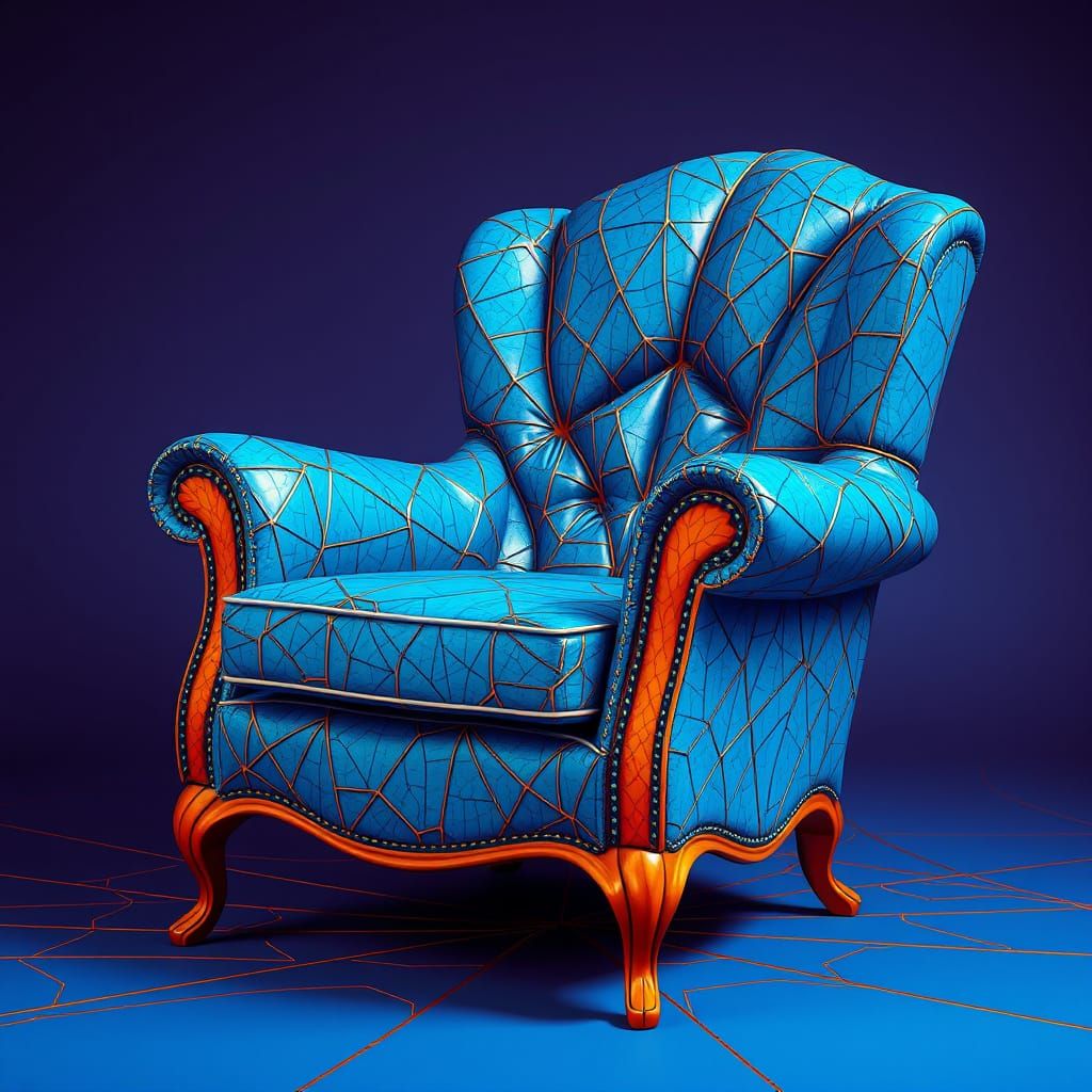 Armchair of Spiderwebs in Geometric Style