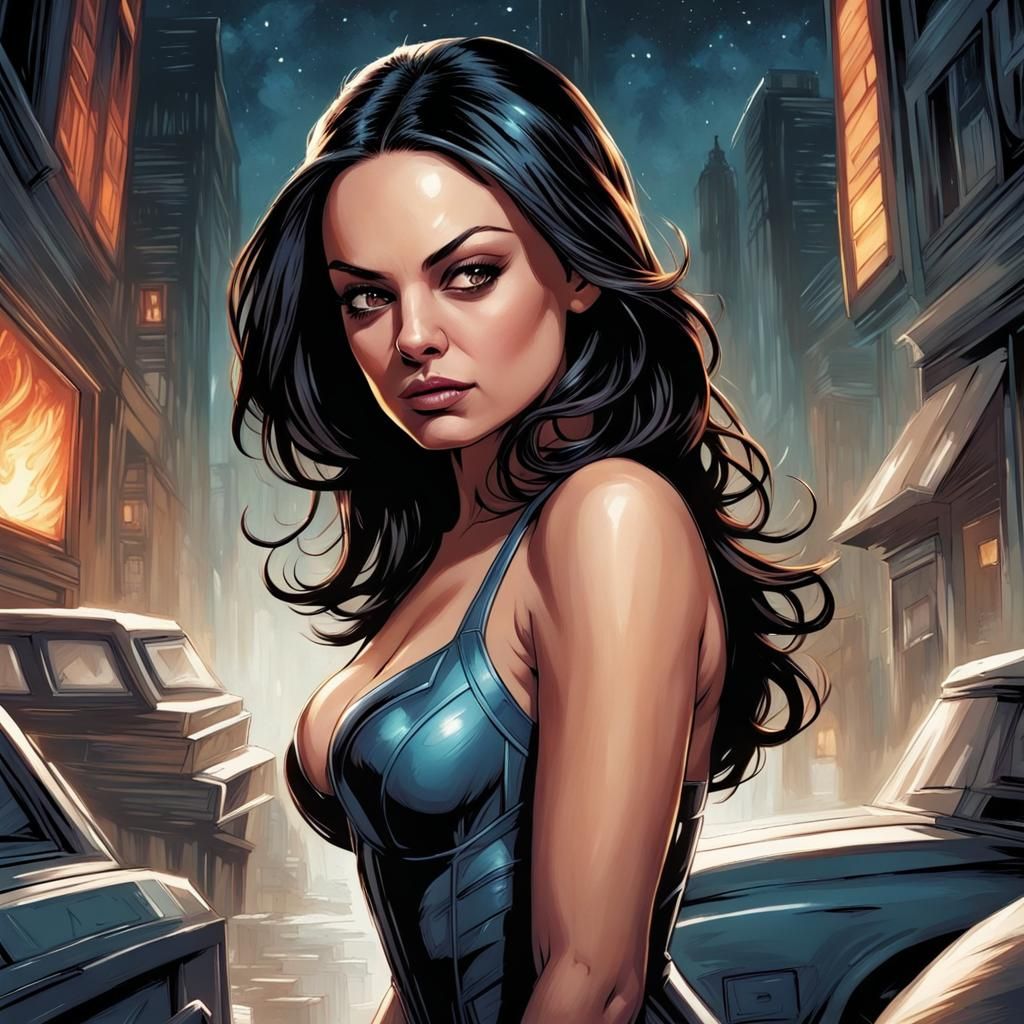 Mila Kunis Comic Book Art Portrait