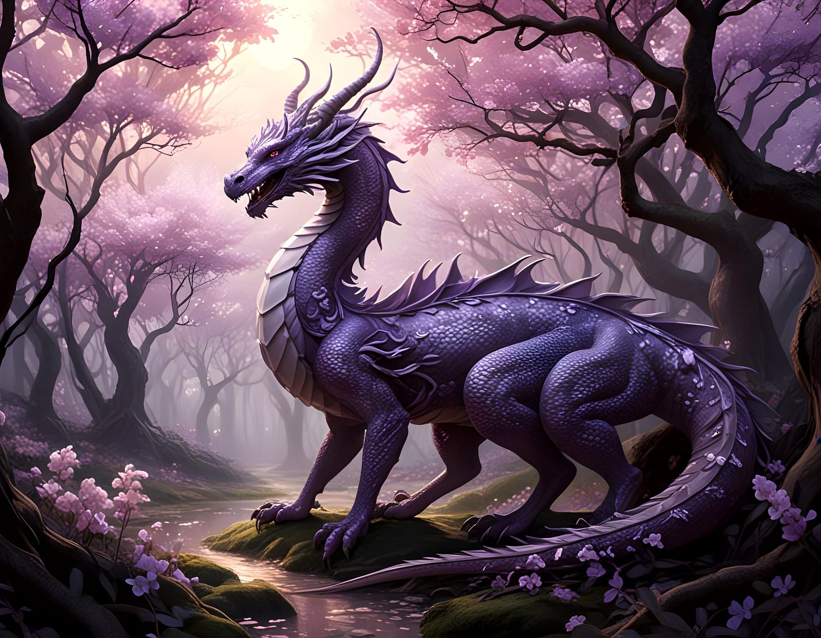 Serpent Protects Plum Egg in Dreamcore Plum Grove