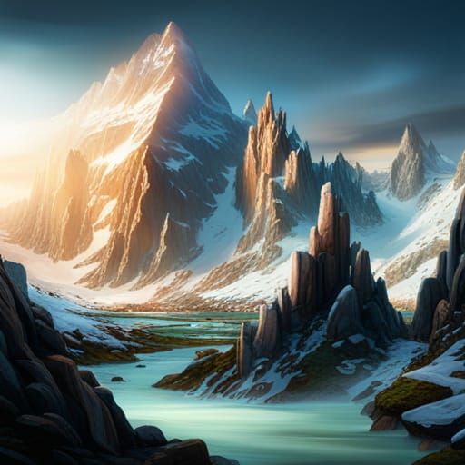 Epic Rudolph Reindeer Digital Matte Painting