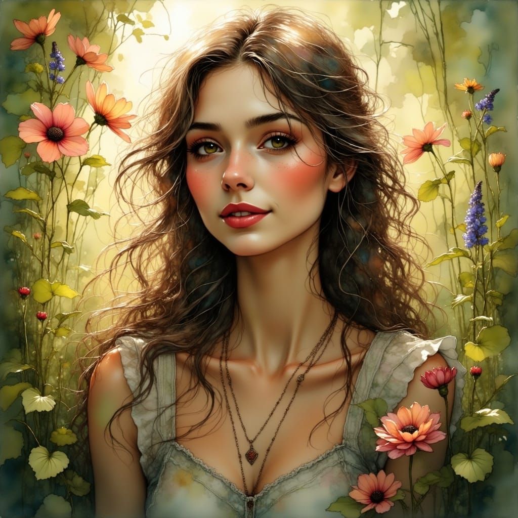 Ethereal Beauty in Lush Greenery