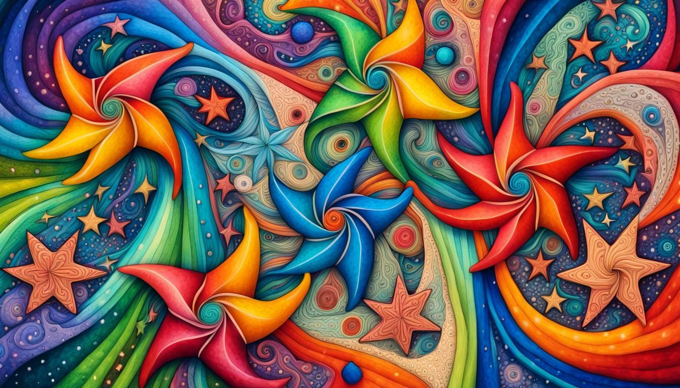 Cosmic Zentangle: Jelly Stars Swirling in Vortex