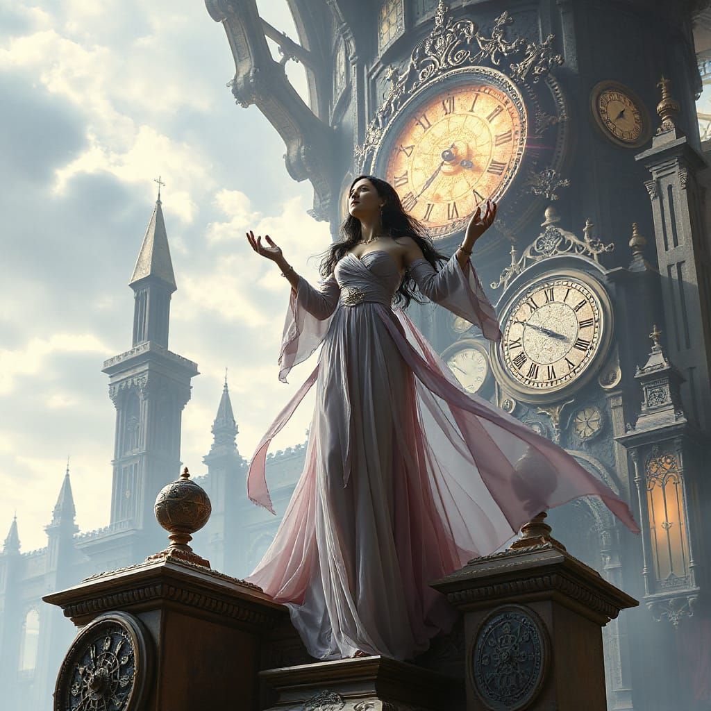 Goddess of Time in Mystical Clockwork Castle