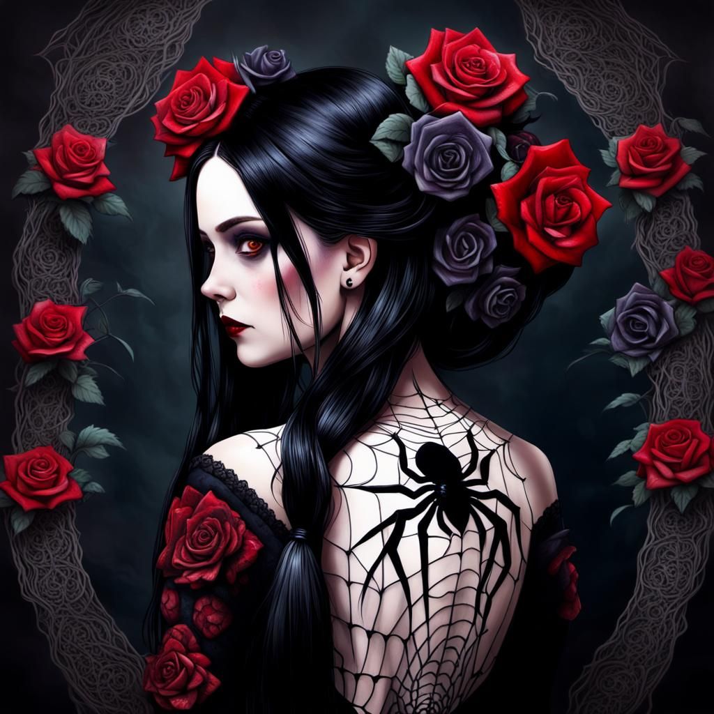 Gothic Wednesday addams 🖤🕷