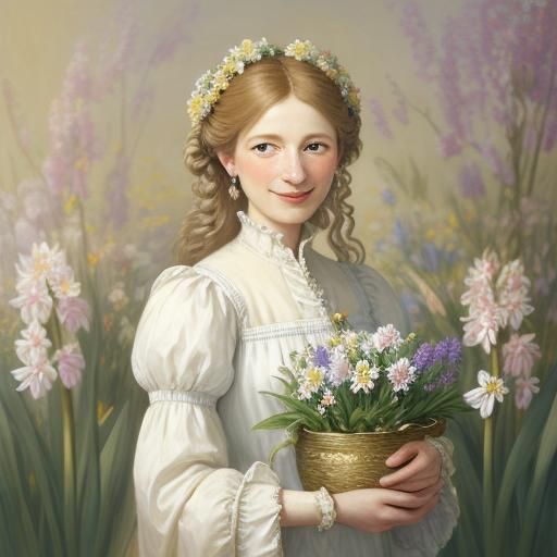 Lady Hyacintha in Spring, Jean-Baptiste Monge Style