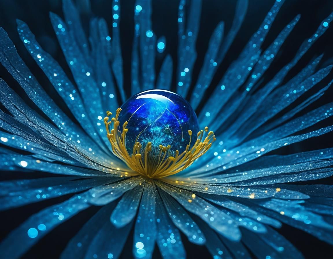 Ethereal Abstract Floral Art with Luminous Details