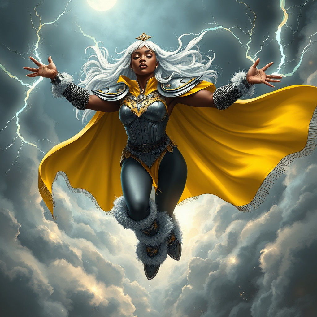Electrifying Storm Goddess in Asgardian Armor