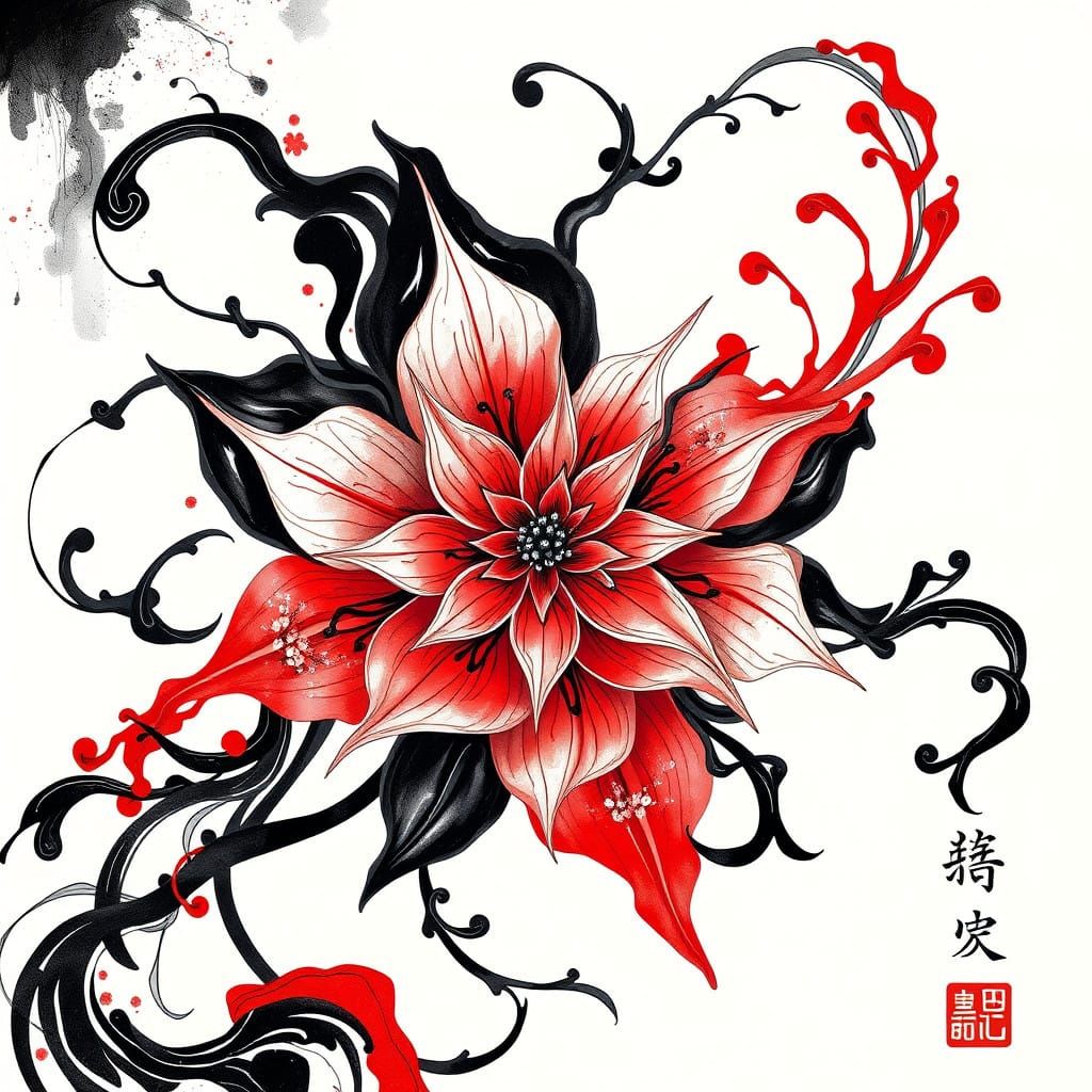 Ethereal Black Flower of Japan