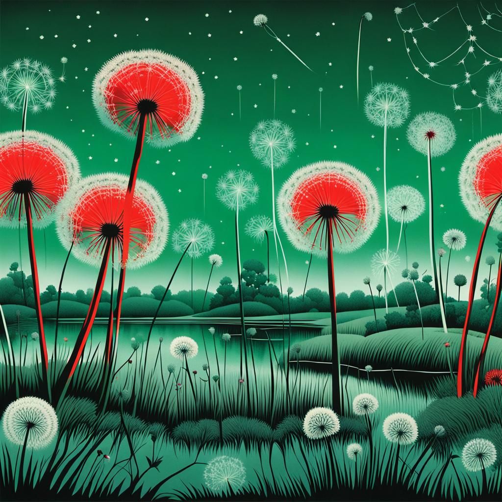 Surreal Fairy Landscape in Early 20th-Century Photogram Styl...