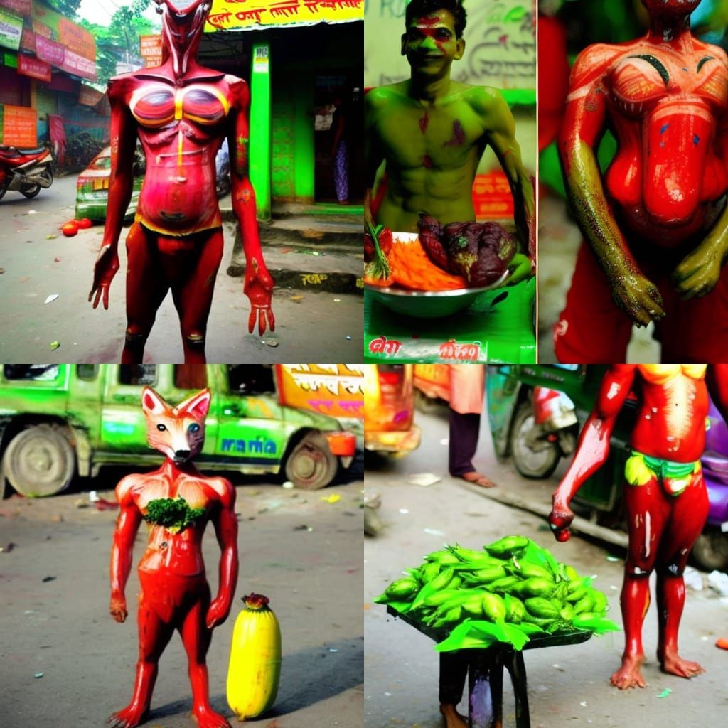 Ninja Fox Provocateur in Kolkata with Vegetables